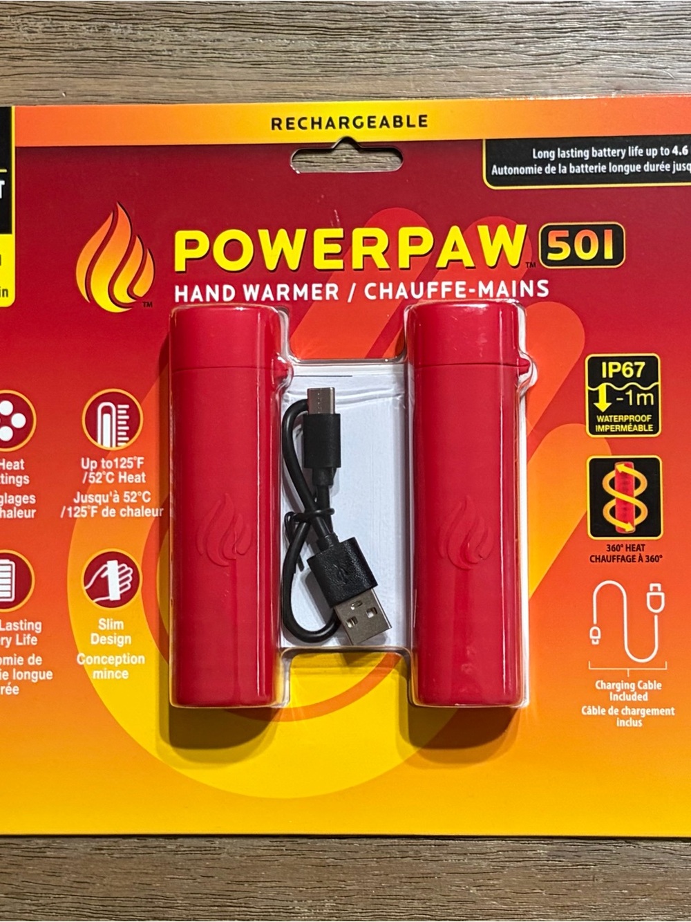 Powerpaw 501 Red Rechargeable Hand Warmers - 2-Pack